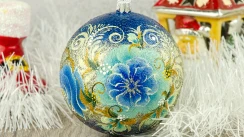 Large Hand-Painted Floral Christmas Ball | Ukrainian Petrykivka Style Ornament | Fast Shipping to USA & Canada |New Year's toys for the tree