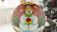 Christmas hand-painted ball D 3.15 in.| Christmas toys on the tree|Rural miniature| Exclusive Christmas tree ornament