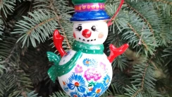 Winter Wonderland Ornaments| Christmas toys from the Ukraine|Hand-painted plastic Christmas decorations|Ukrainian snowman for Christmas tree