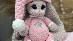 Handmade crochet toy bunny.