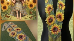 Bright Ukrainian Gerdan with Sunflower Design