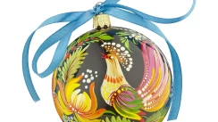 Decorative painted plastic Christmas tree toy| Christmas ball (D 3.15 inches)| Christmas tree decoration painted with floral ornament
