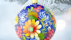 Shipping from a warehouse in the USA! Unique designer Christmas ball|Christmas tree toy with Petrykivka painting|Lightweight Christmas ball
