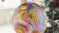 Beautiful Christmas Tree Ball|Hand-Painted 8 cm Ornament|Fast delivery from the warehouse in the USA | Hand-Painted Christmas Tree Ornament